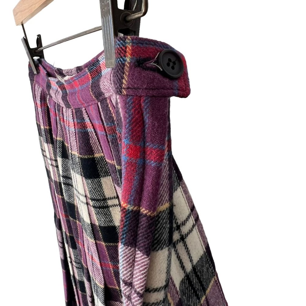 Vintage Pendleton Authentic Culloden Tartan Purple Plaid Wool Pleated Knee Lengt - Picture 4 of 7